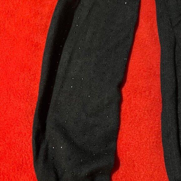 George Black Button-Up Cardigan Sweater Women’s Size L (12-14) Glitter Sleeves L - Picture 5 of 8